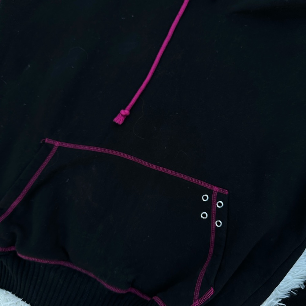 Dolls Kill Black and Pink Hooded Jacket - Picture 2 of 7